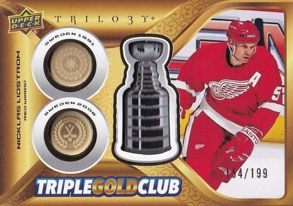 insert karta NICKLAS LIDSTROM 23-24 Trilogy Triple Gold Club /199